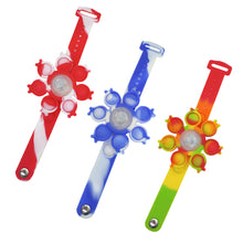 Cargar imagen en el visor de la galería, JUGUETE INTERACTIVO: PULSERA CON LUCES LED, POPIT Y SPINNER ✨
